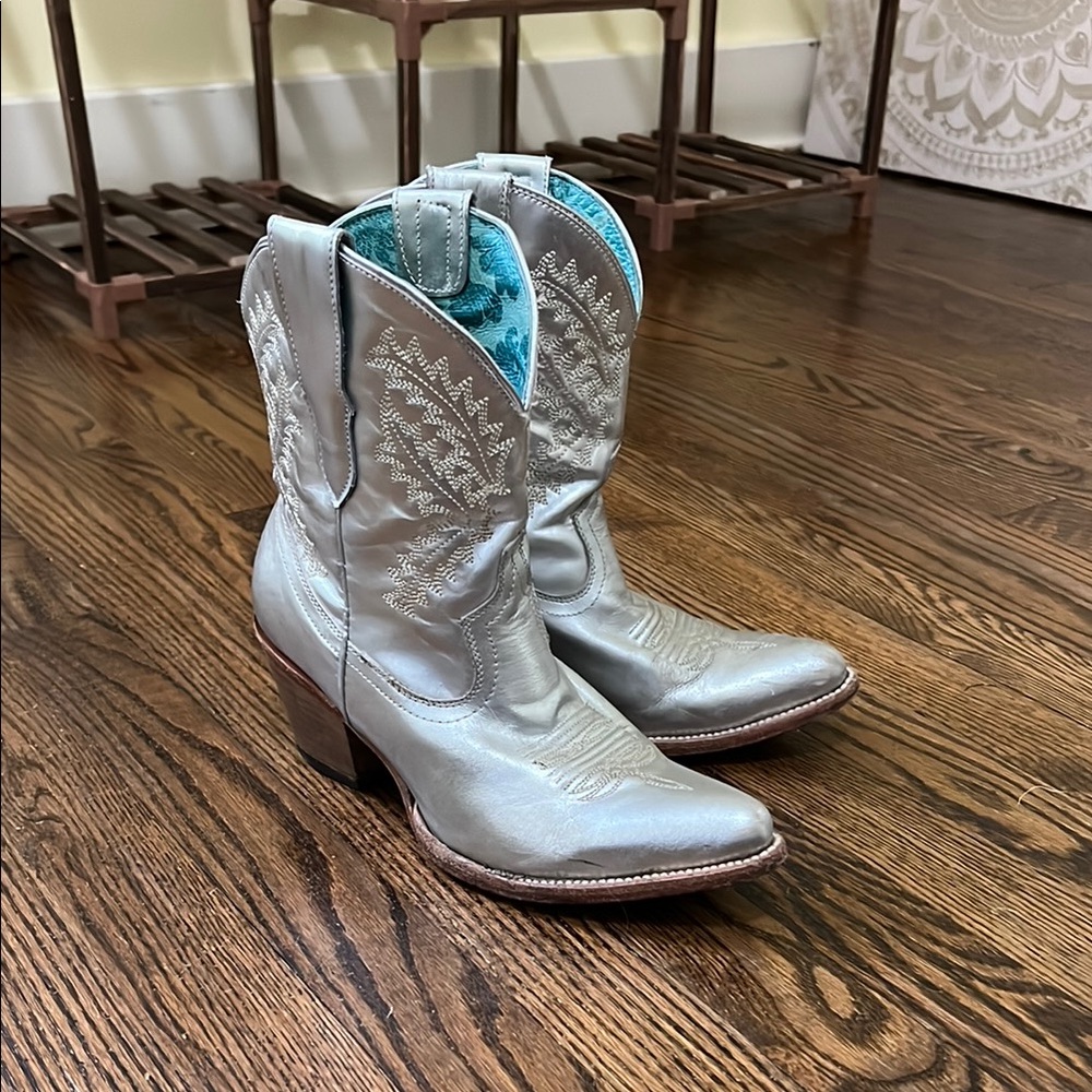Silver Western Cowboy Boots